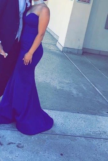 Style -1 RoyalQueen Size 2 Prom Strapless Royal Blue Floor Length Maxi on Queenly