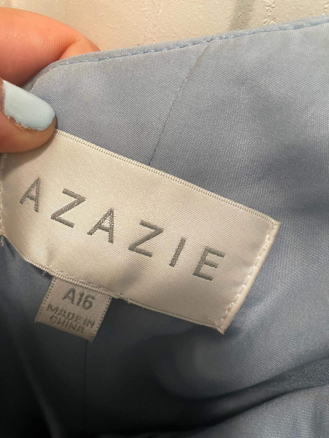 Azazie Plus Size 16 Blue A-line Dress on Queenly