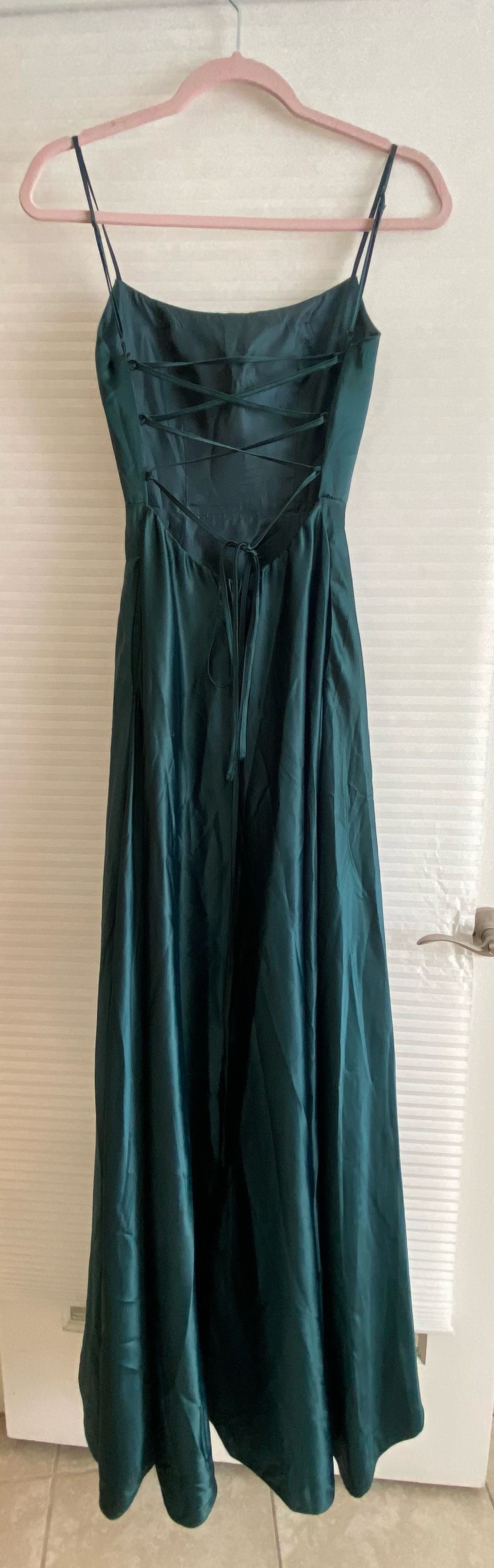 B. Darlin Size 2 Satin Green Ball Gown on Queenly