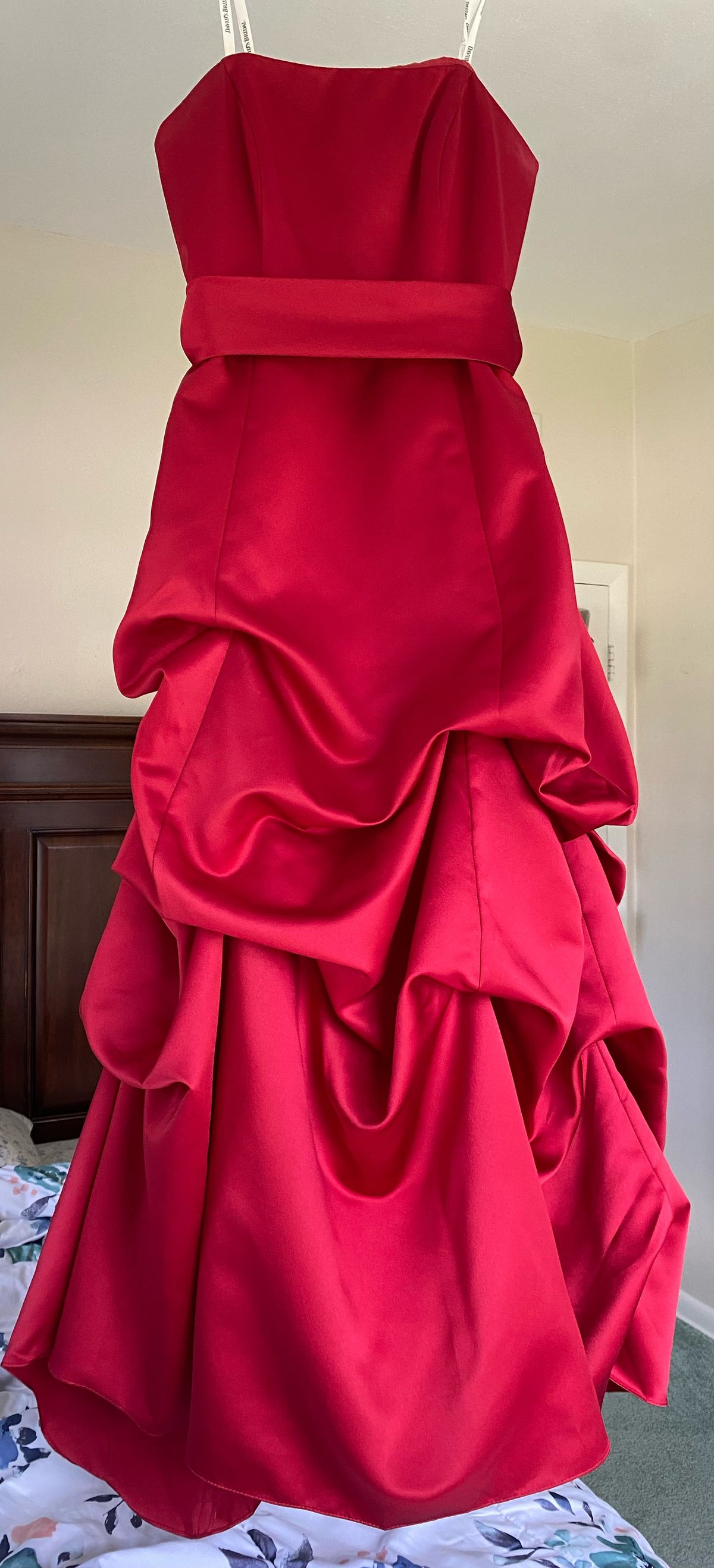 David's Bridal Size 12 Prom Red Ball Gown on Queenly