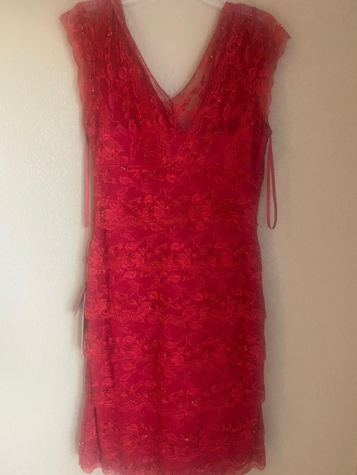 Size 10 Homecoming Lace Red Cocktail Dress on Queenly
