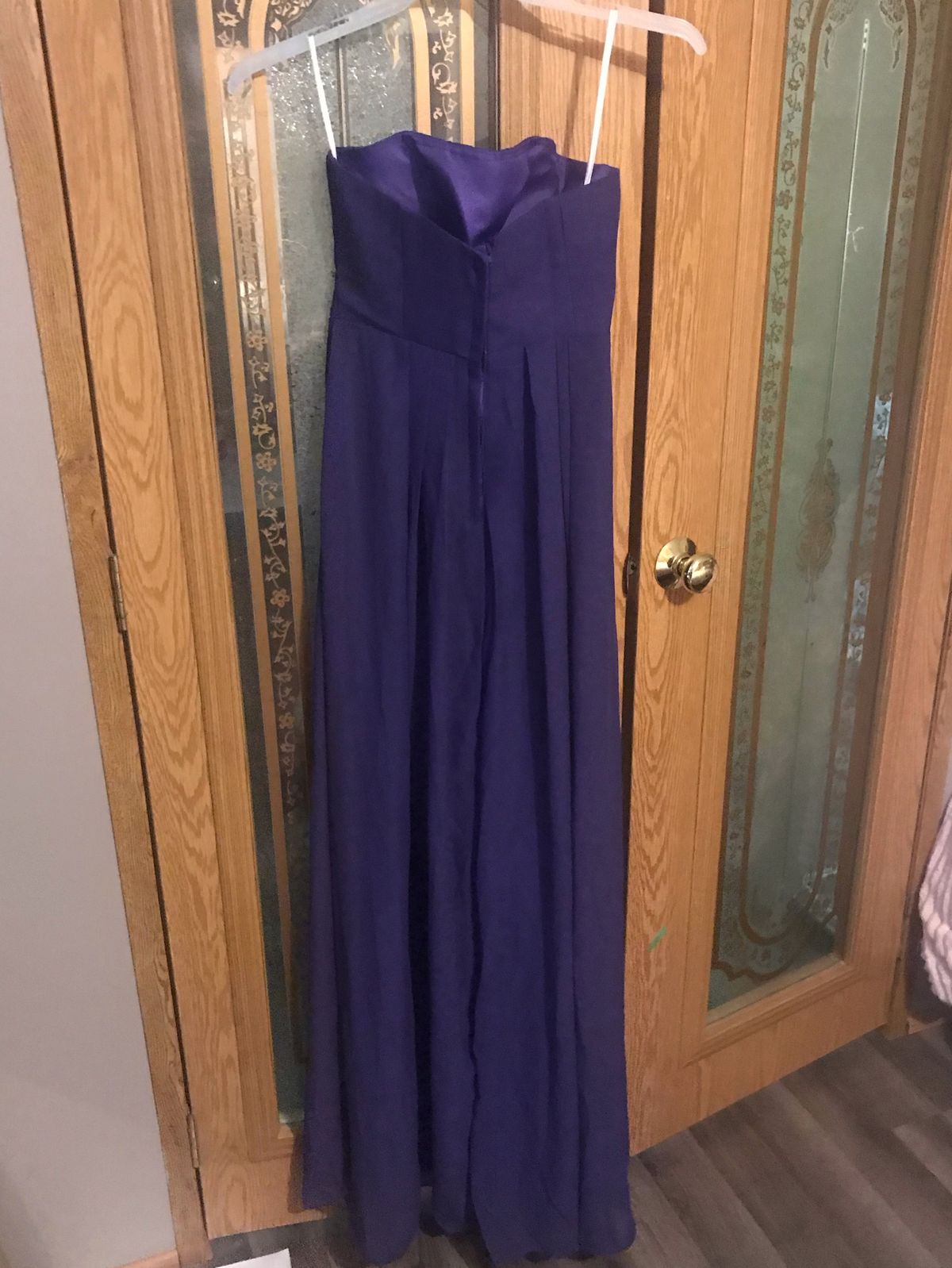 Size 4 Strapless Purple Floor Length Maxi on Queenly