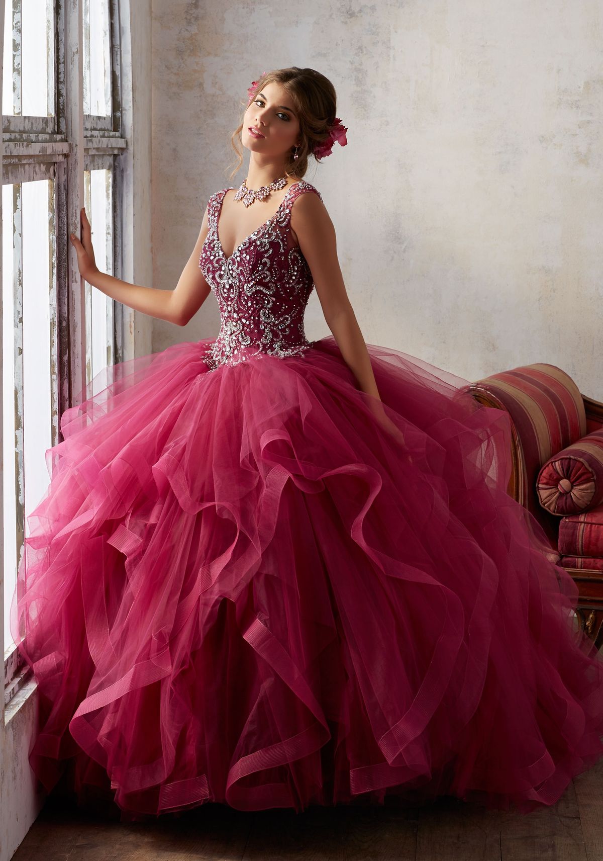 MoriLee Size 8 Pink Ball Gown on Queenly