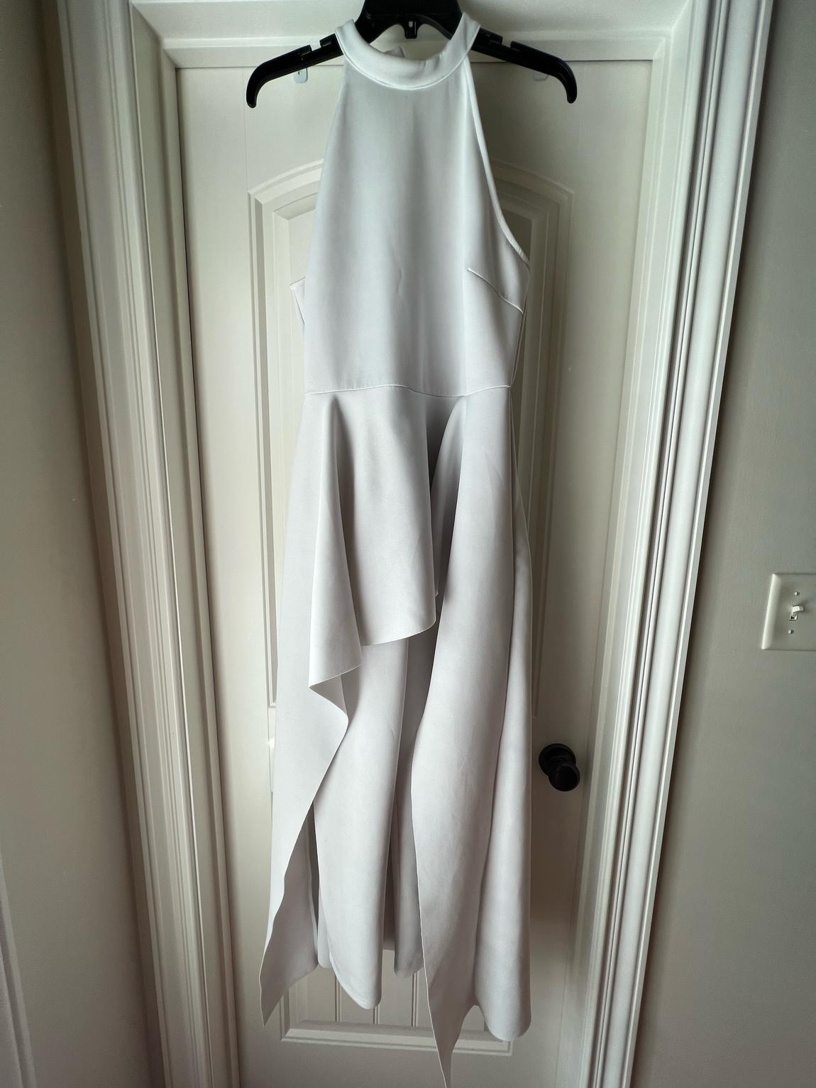 Size 12 Pageant White Formal Jumpsuit on Queenly