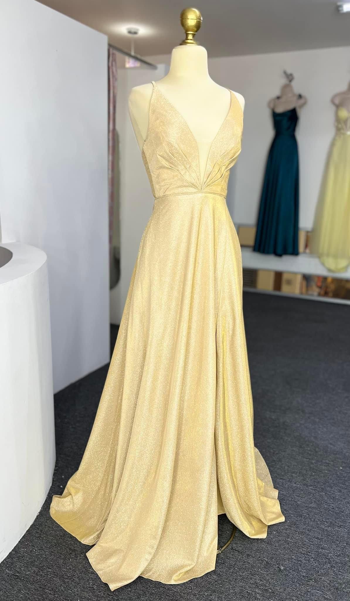 Amelia Coulture Size 4 Gold A-line Dress on Queenly