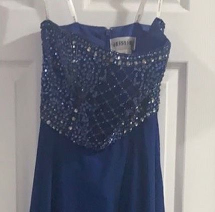 Sherri Hill Size 2 Bridesmaid Strapless Satin Royal Blue A-line Dress on Queenly
