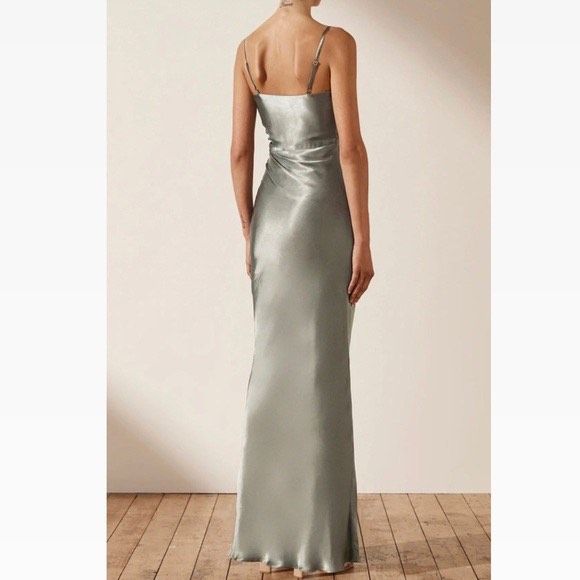 Size 4 Prom Strapless Green Side Slit Dress on Queenly