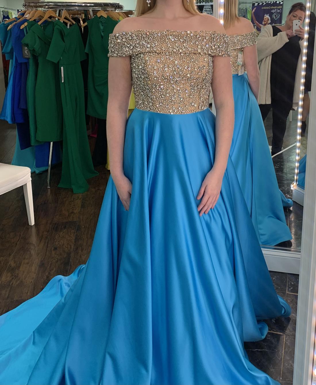 Ashley Lauren Size 10 Pageant Blue Ball Gown on Queenly