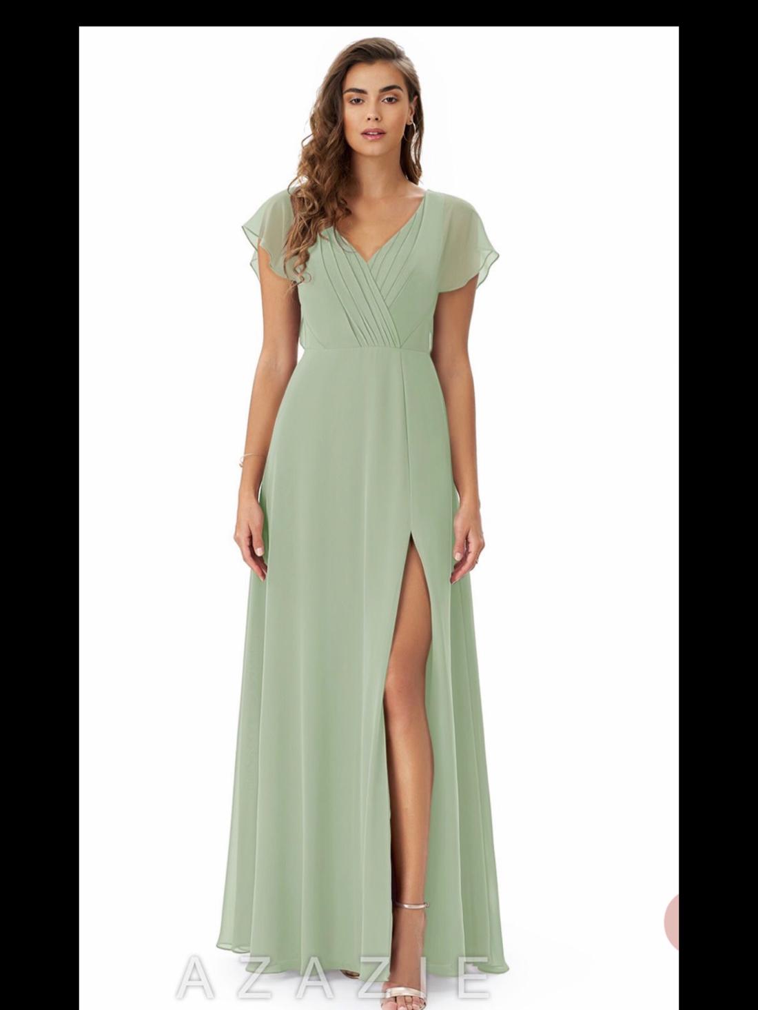 Plus Size 20 Bridesmaid Green A-line Dress on Queenly
