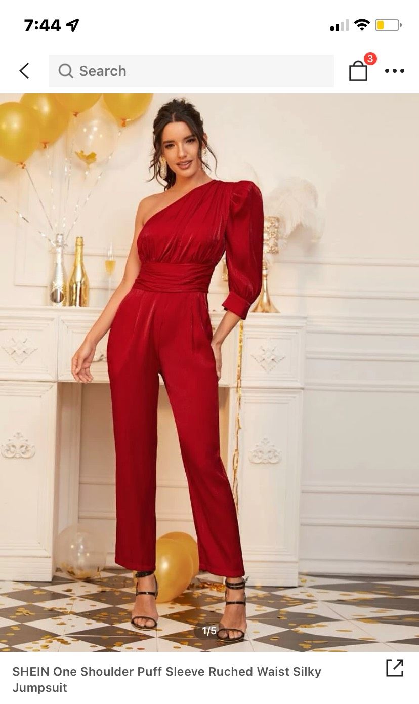 SHEIN Size 2 Red Formal Jumpsuit on Queenly