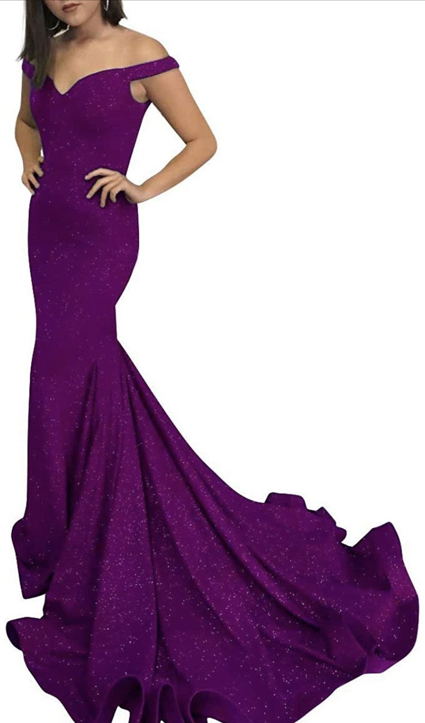 Size 8 Purple Dress With Train on Queenly