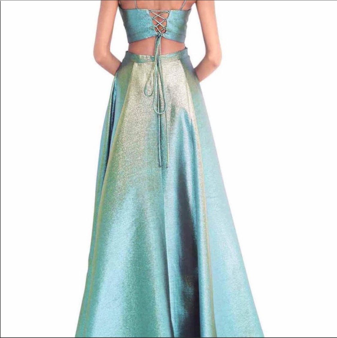 Jovani Size 2 Prom Plunge Blue Ball Gown on Queenly