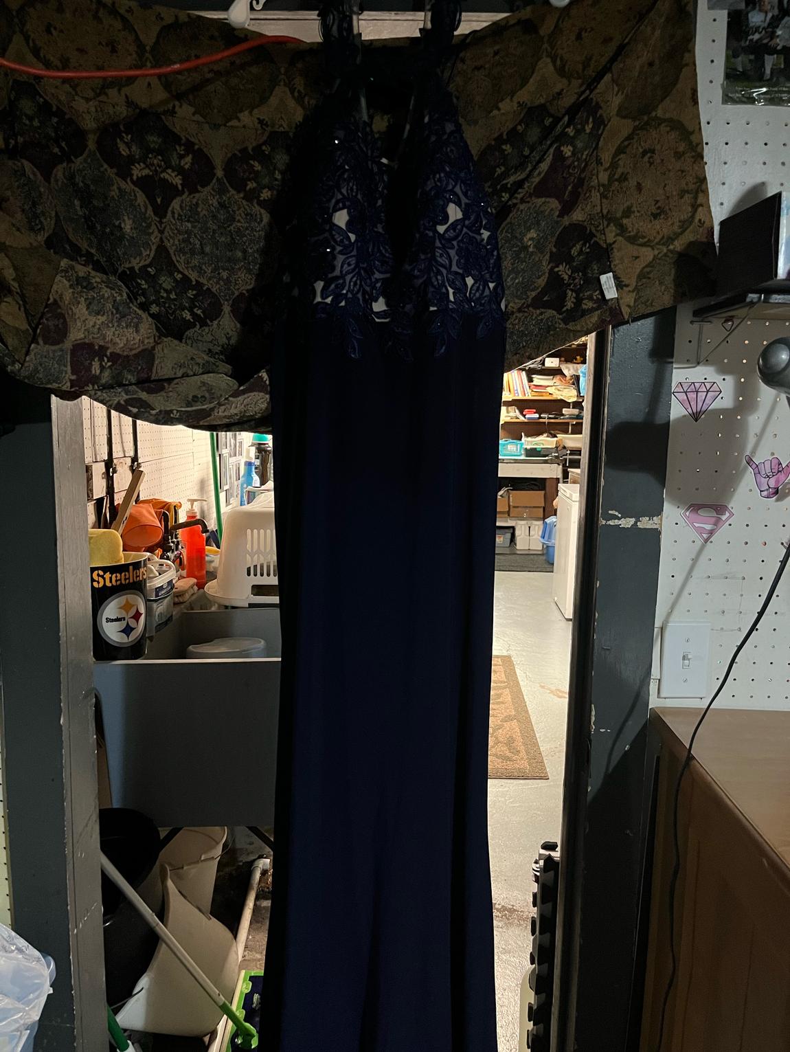 Size 14 Blue Floor Length Maxi on Queenly