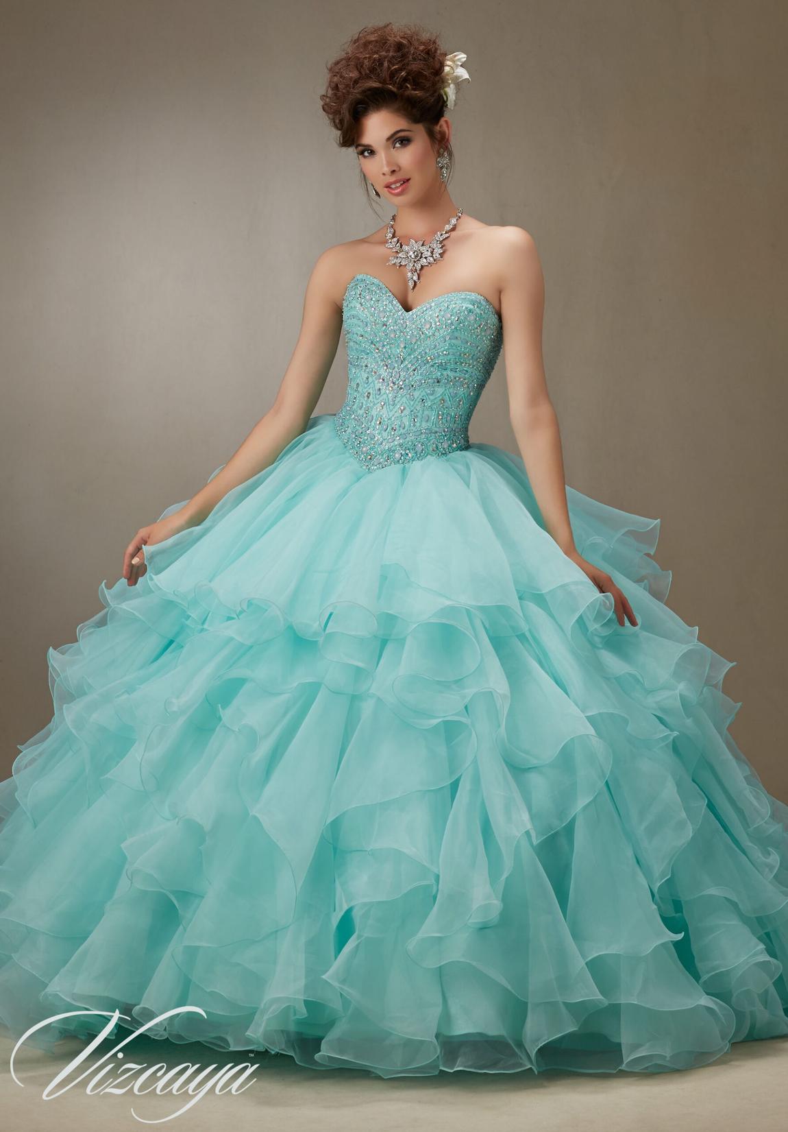 Vizcaya Size 14 Turquoise Blue Ball Gown on Queenly