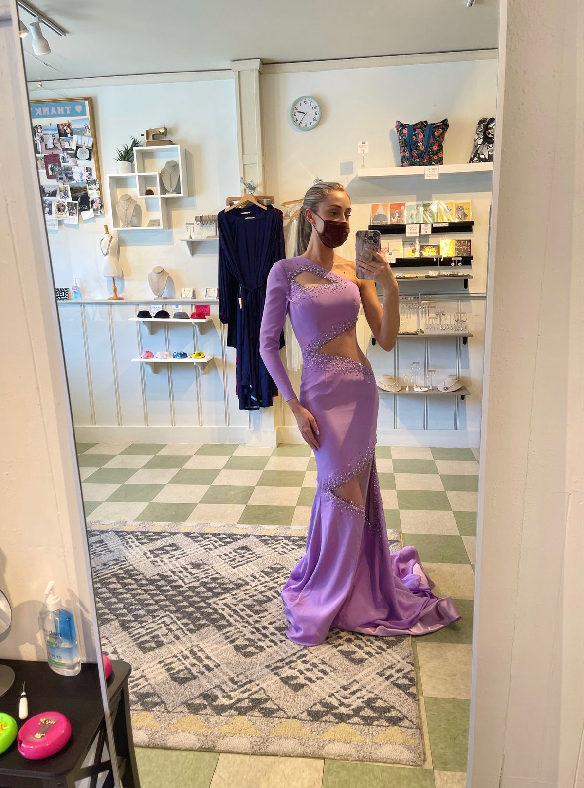 Gaspar Cruz Size 00 Satin Purple Mermaid Dress on Queenly