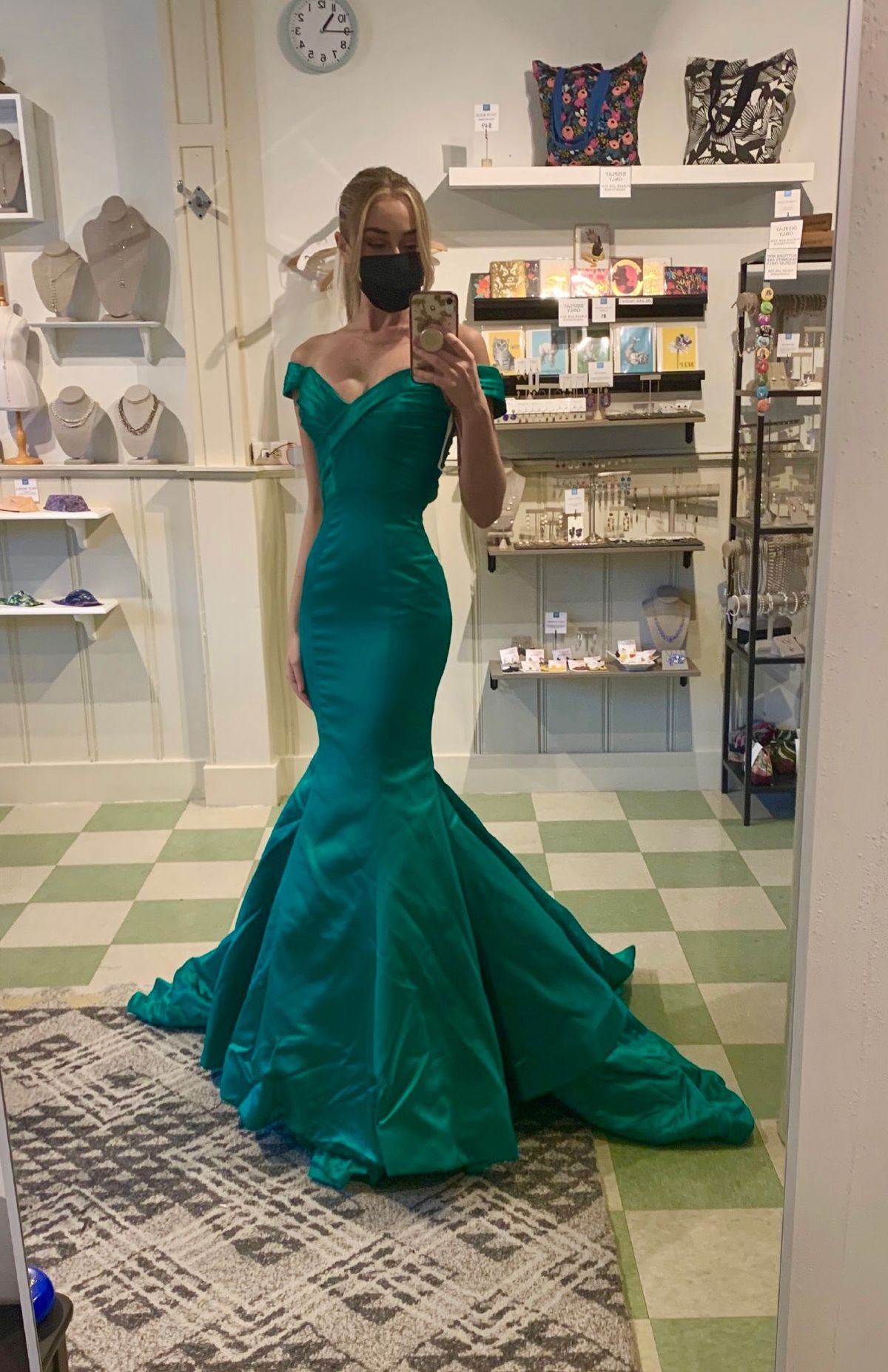 Spaghetti Straps Sequins Emerald Green Mermaid Prom Dress Evening Dres –  DaintyBridal