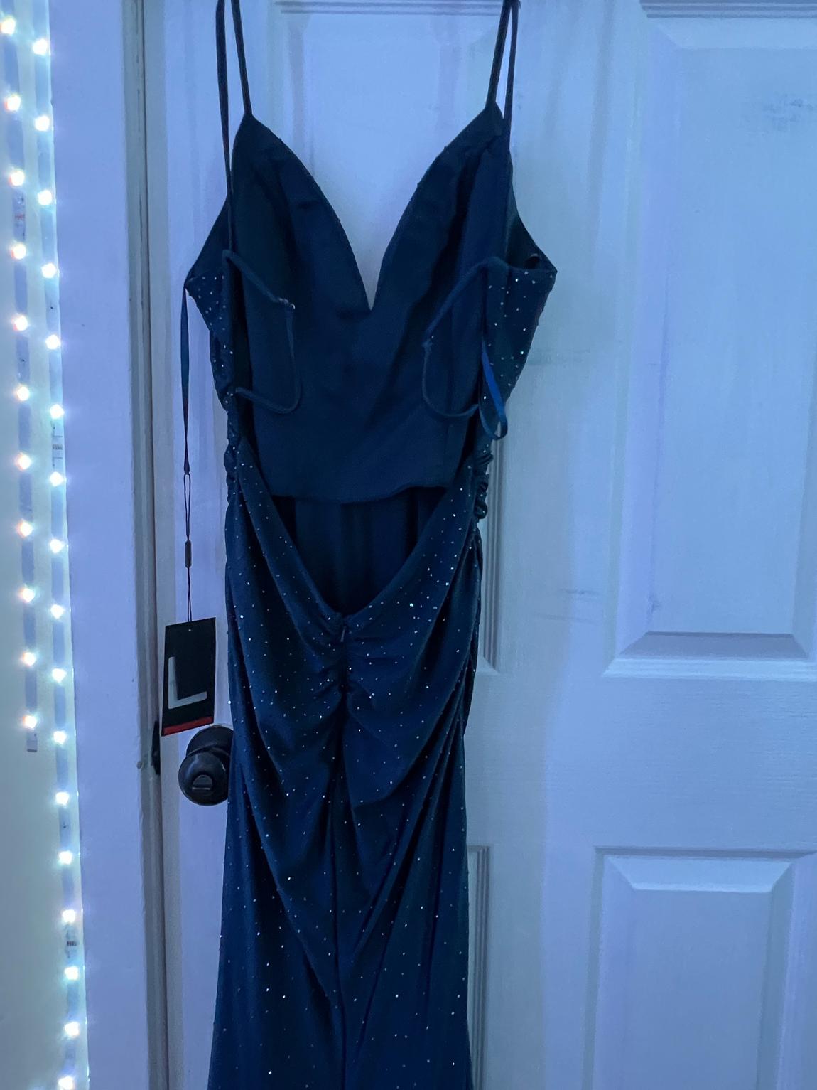 La Femme Size 4 Prom Blue Floor Length Maxi on Queenly