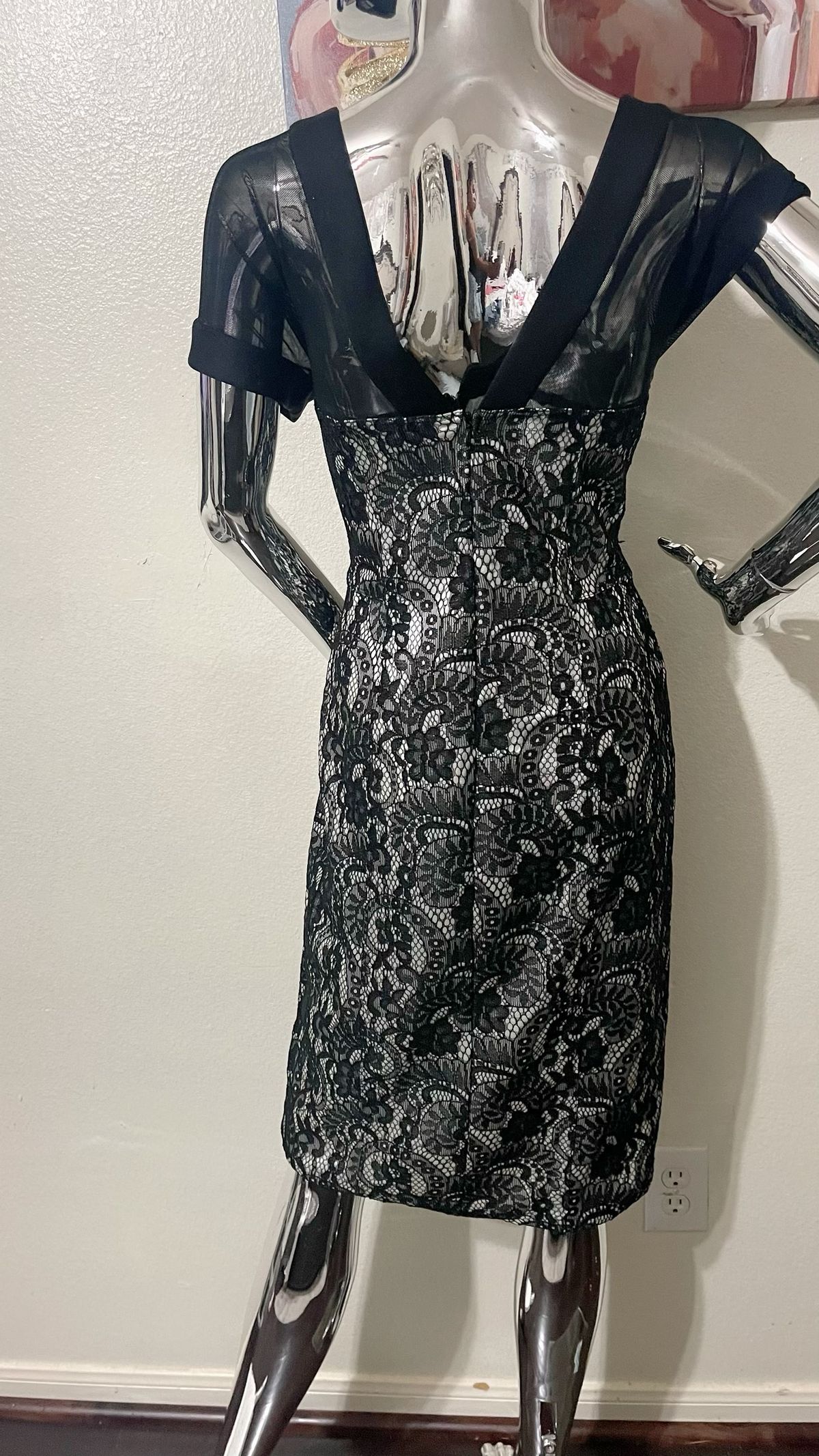 Size 12 Lace Black A-line Dress on Queenly