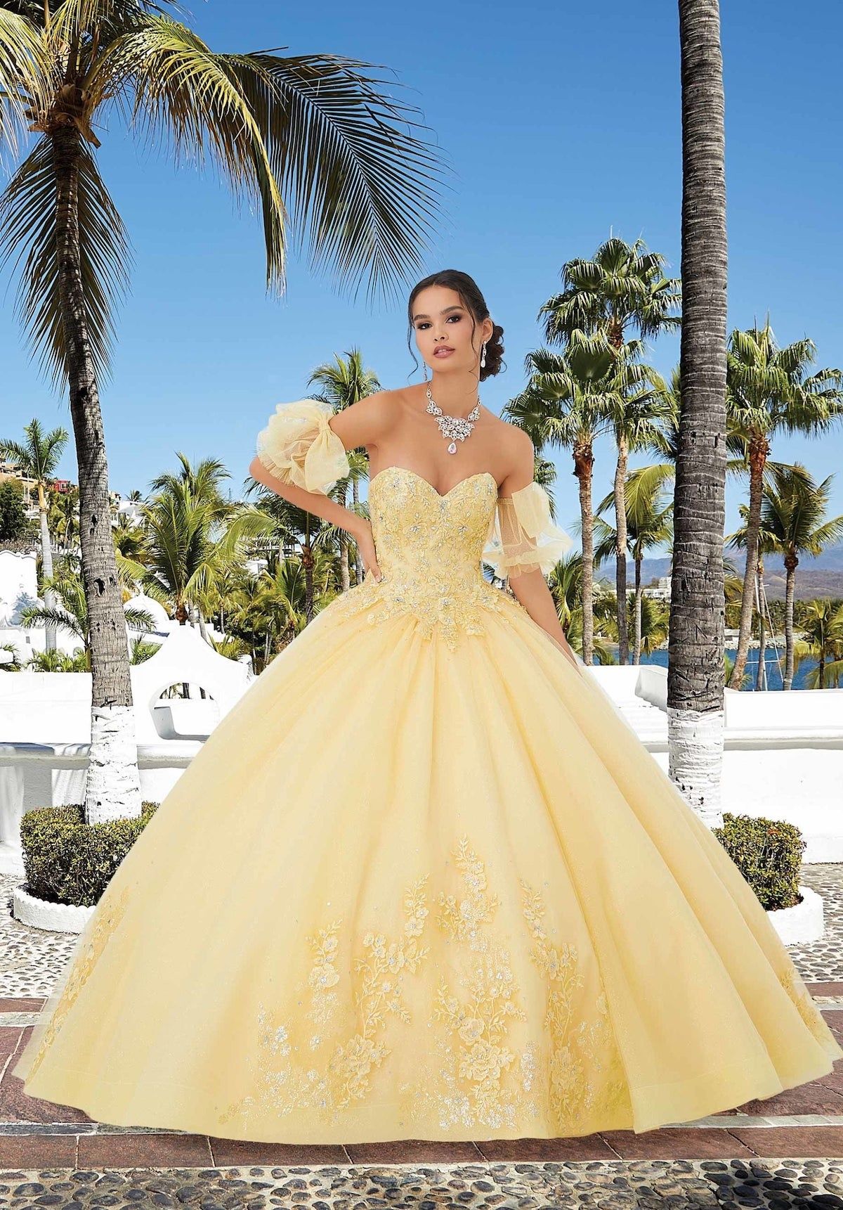Style Jesenia MoriLee Size 2 Pageant Yellow Ball Gown on Queenly