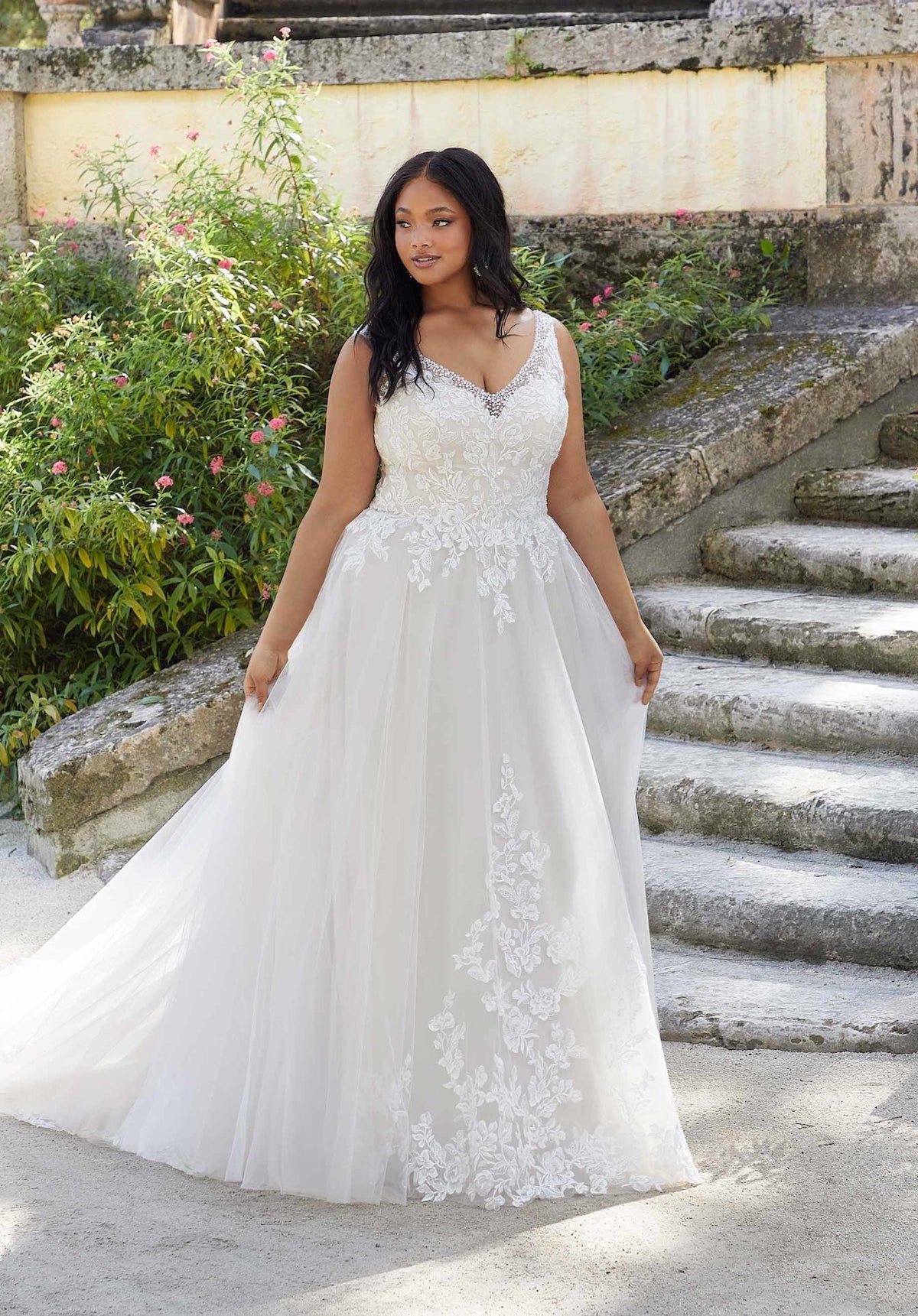 Style Brenley MoriLee Plus Size 20 Pageant White Ball Gown on Queenly