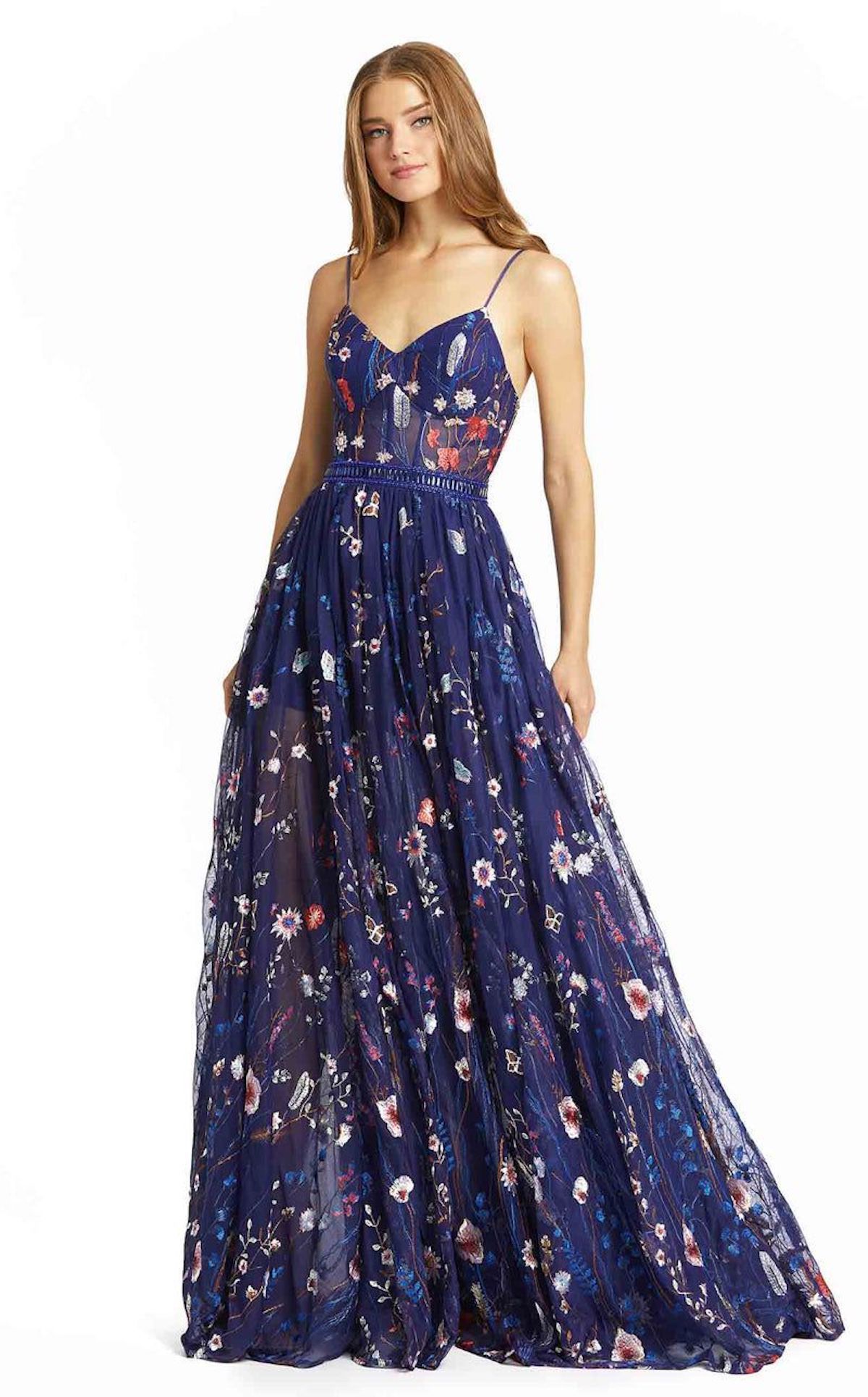 Style 62989 Mac Duggal Size 2 Navy Blue A-line Dress on Queenly
