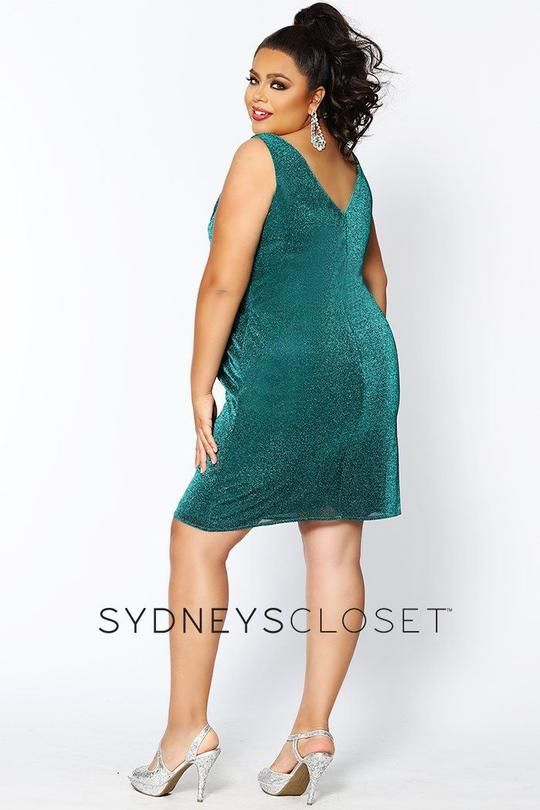Style Leena Sydneys Closet Plus Size 22 Emerald Green Cocktail Dress on Queenly
