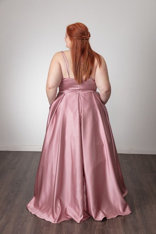 Style Jocelyn Sydneys Closet Plus Size 16 Prom Satin Light Pink A-line Dress on Queenly