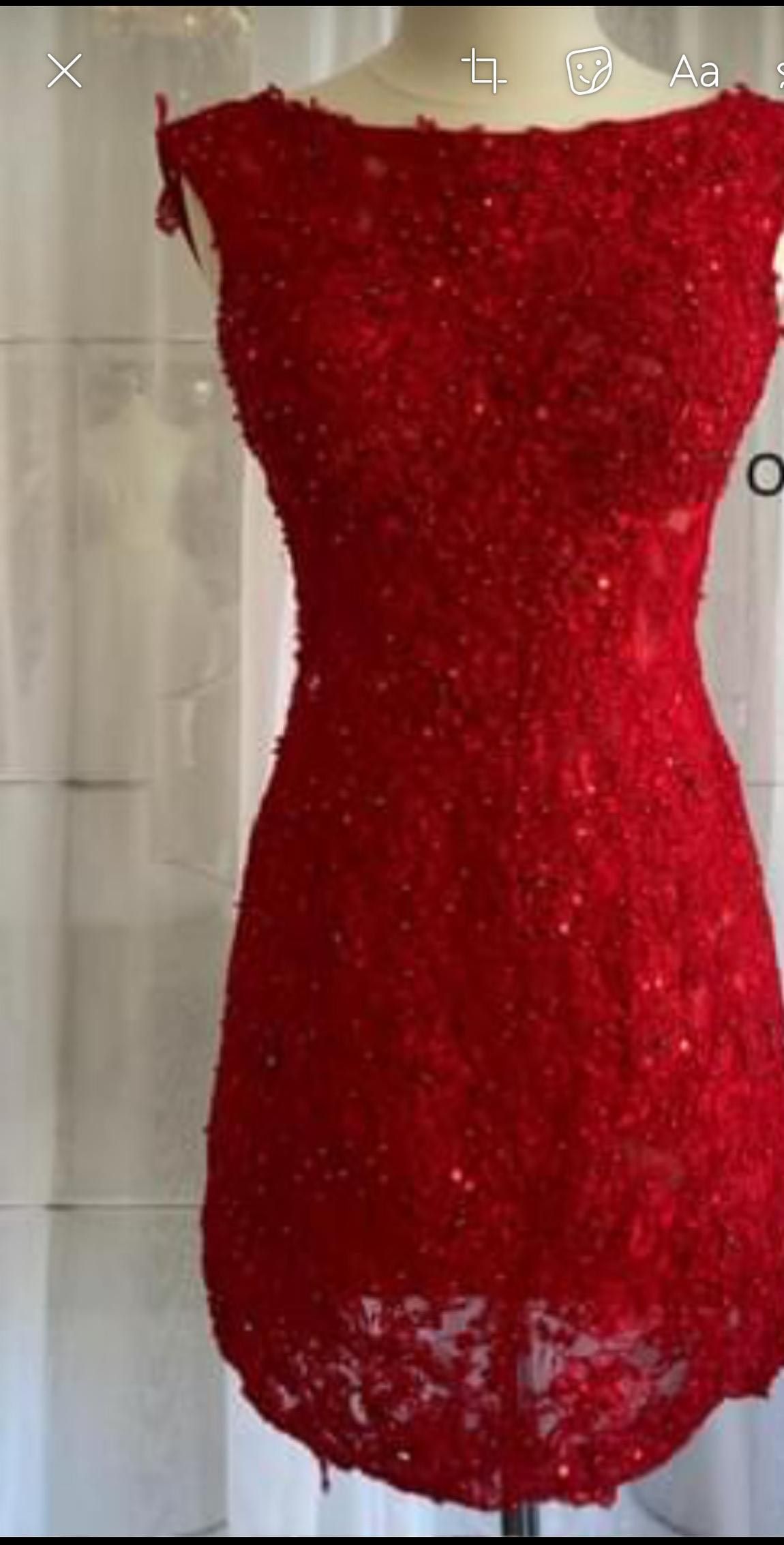 Sherri Hill Size 2 Pageant Interview Sequined Red Cocktail Dress on Queenly