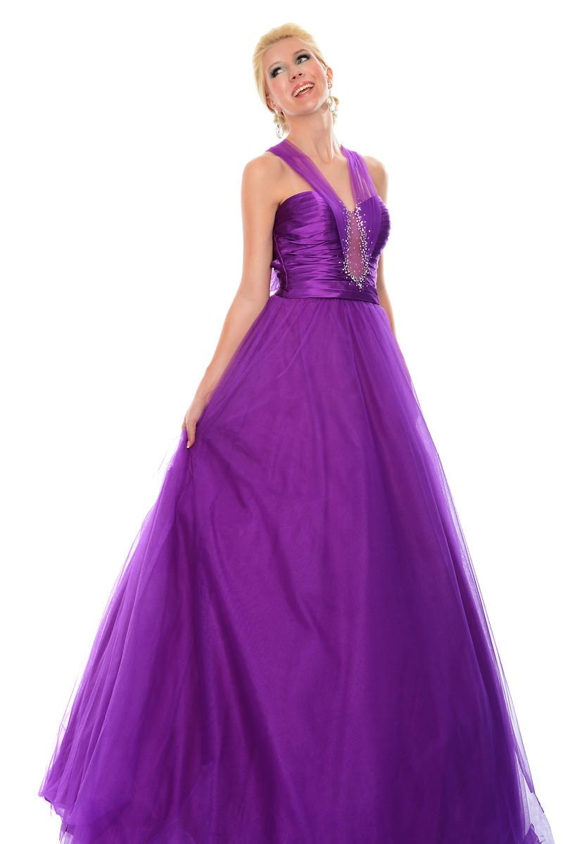 Style P21091 Precious Formals Size 8 Prom Sequined Purple Ball Gown on Queenly
