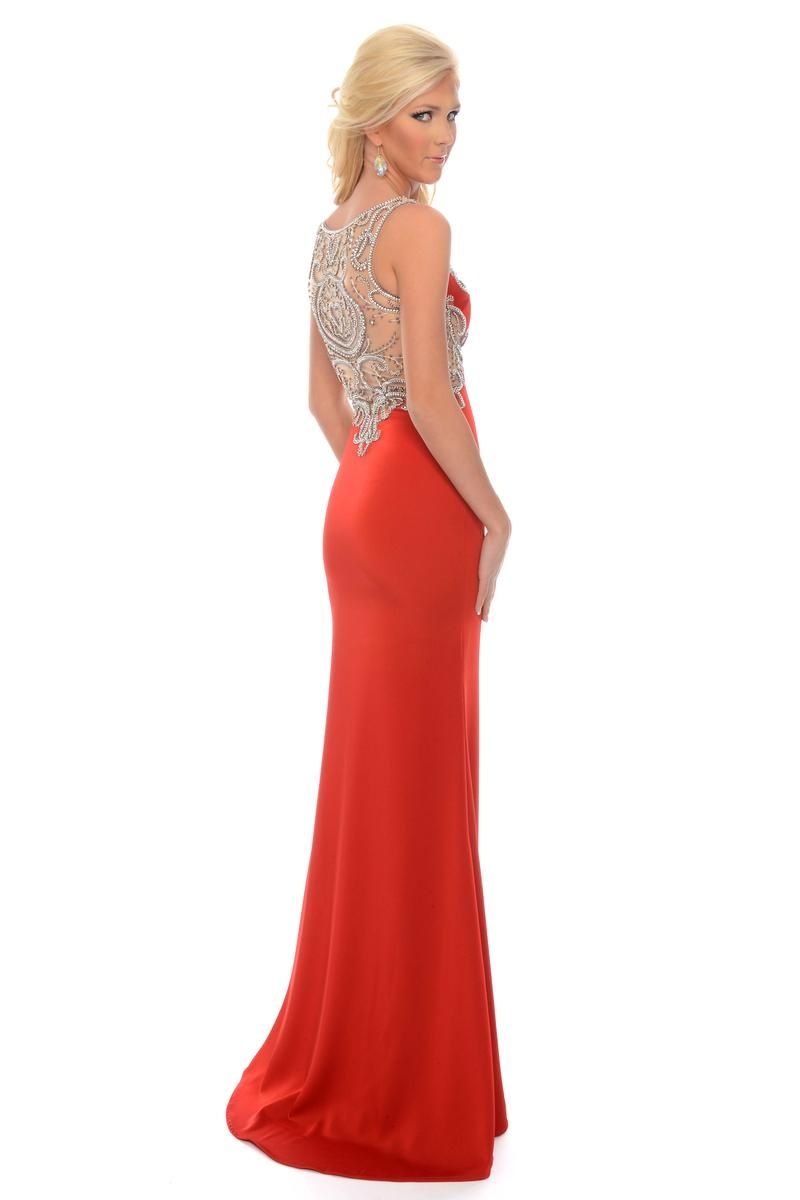 Style L61016 Precious Formals Size 4 Satin Red Floor Length Maxi on Queenly