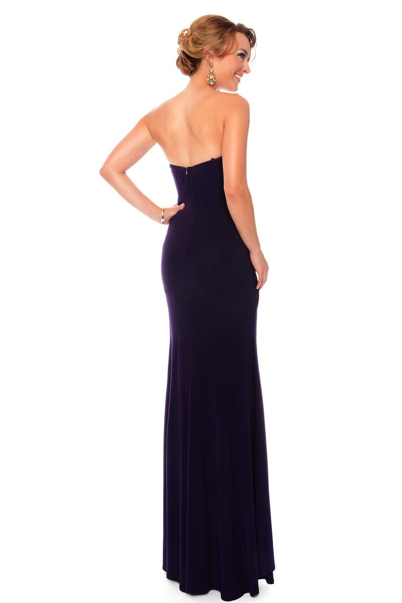 Style L38001 Precious Formals Size 8 Prom Sequined Black Side Slit Dress on Queenly