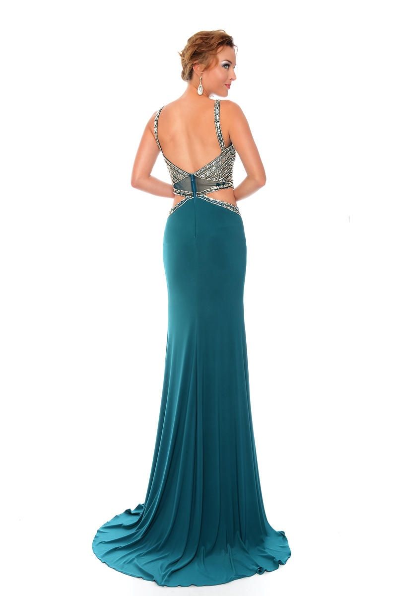Style L53003 Precious Formals Size 4 Prom Sequined Blue Cocktail Dress on Queenly