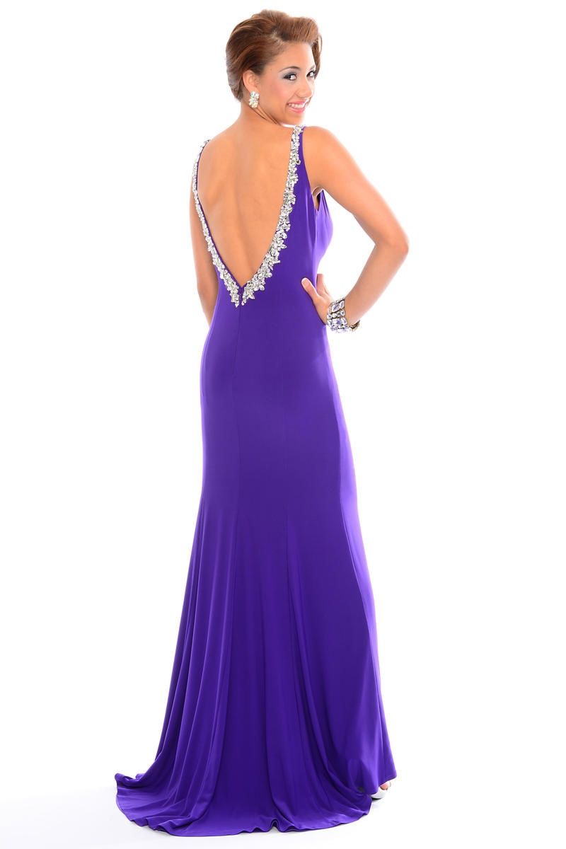 Style L30362 Precious Formals Size 6 Purple Side Slit Dress on Queenly