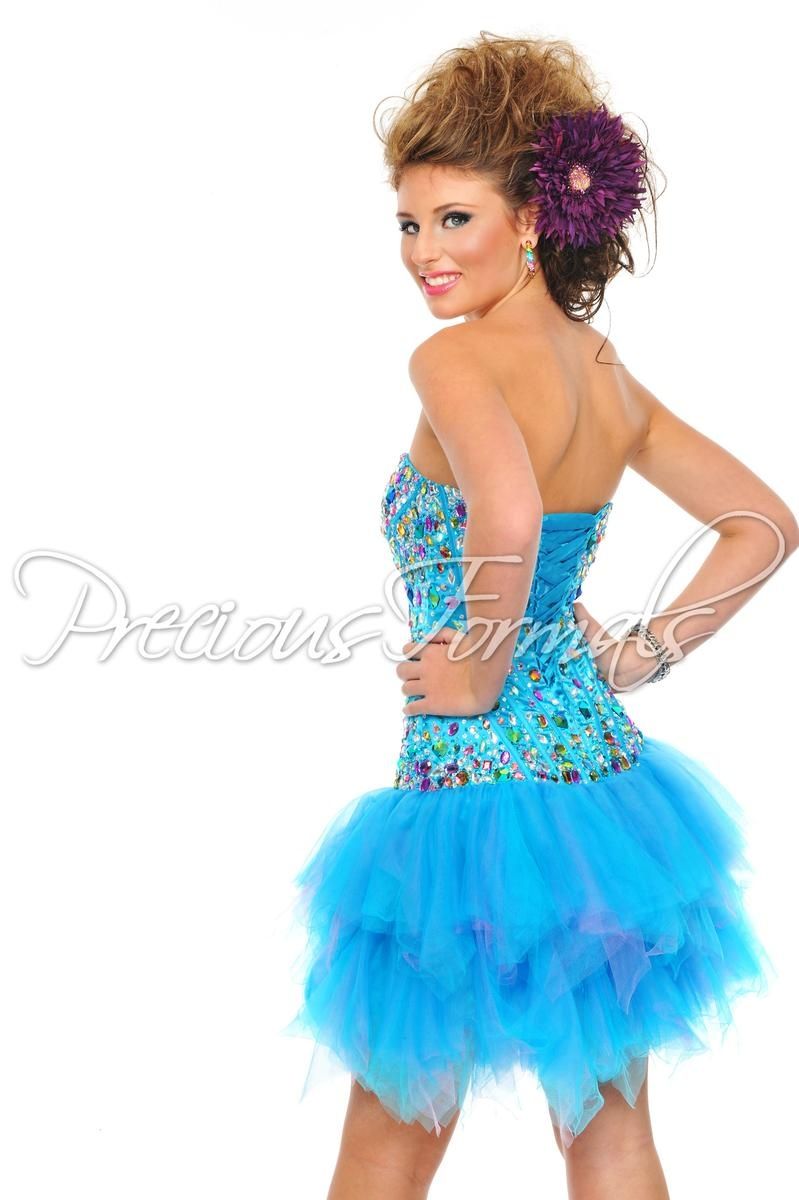 Style O52030 Precious Formals Size 6 Homecoming Turquoise Blue Cocktail Dress on Queenly