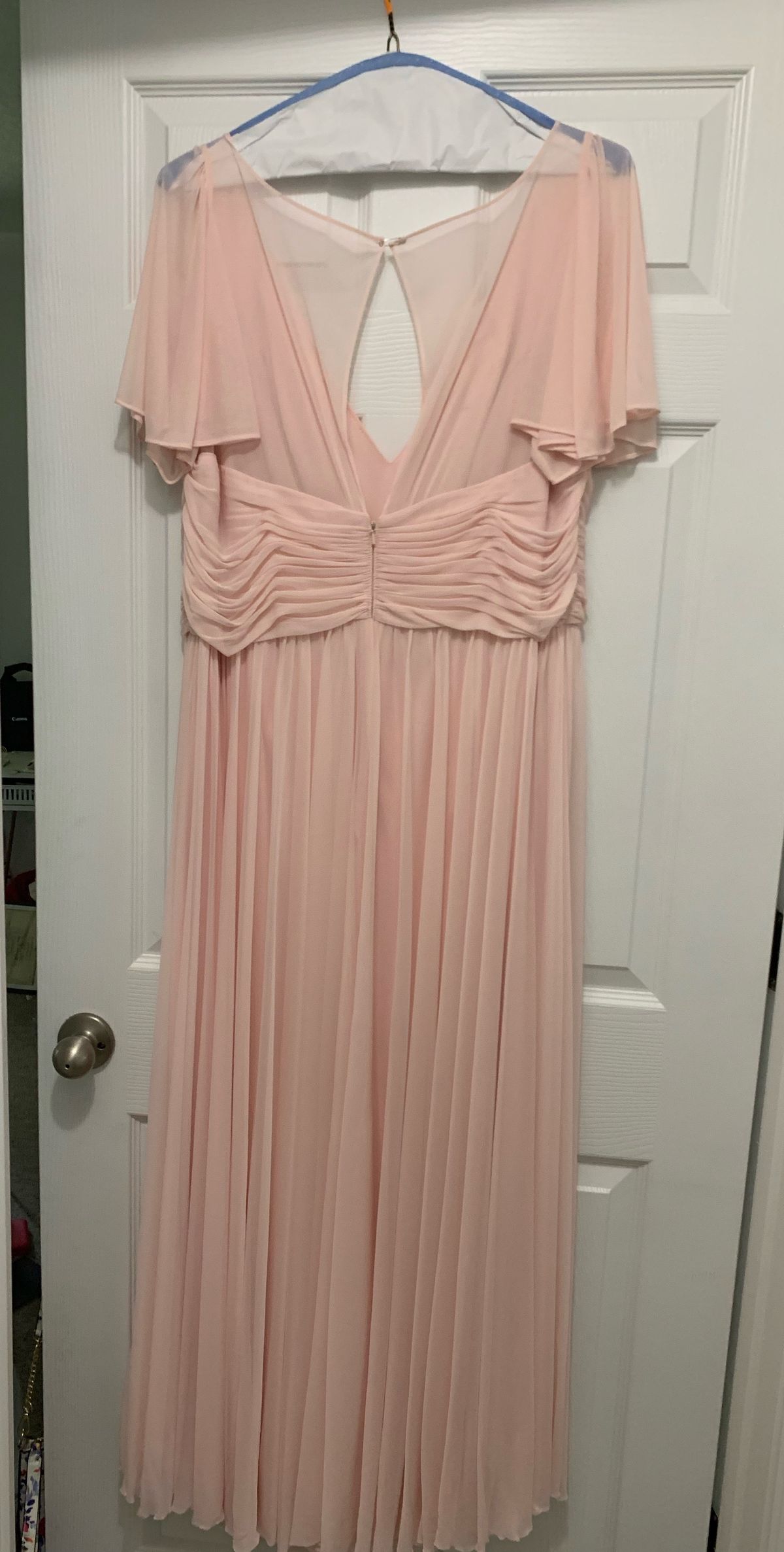 David's Bridal Plus Size 20 Bridesmaid Light Pink Floor Length Maxi on Queenly