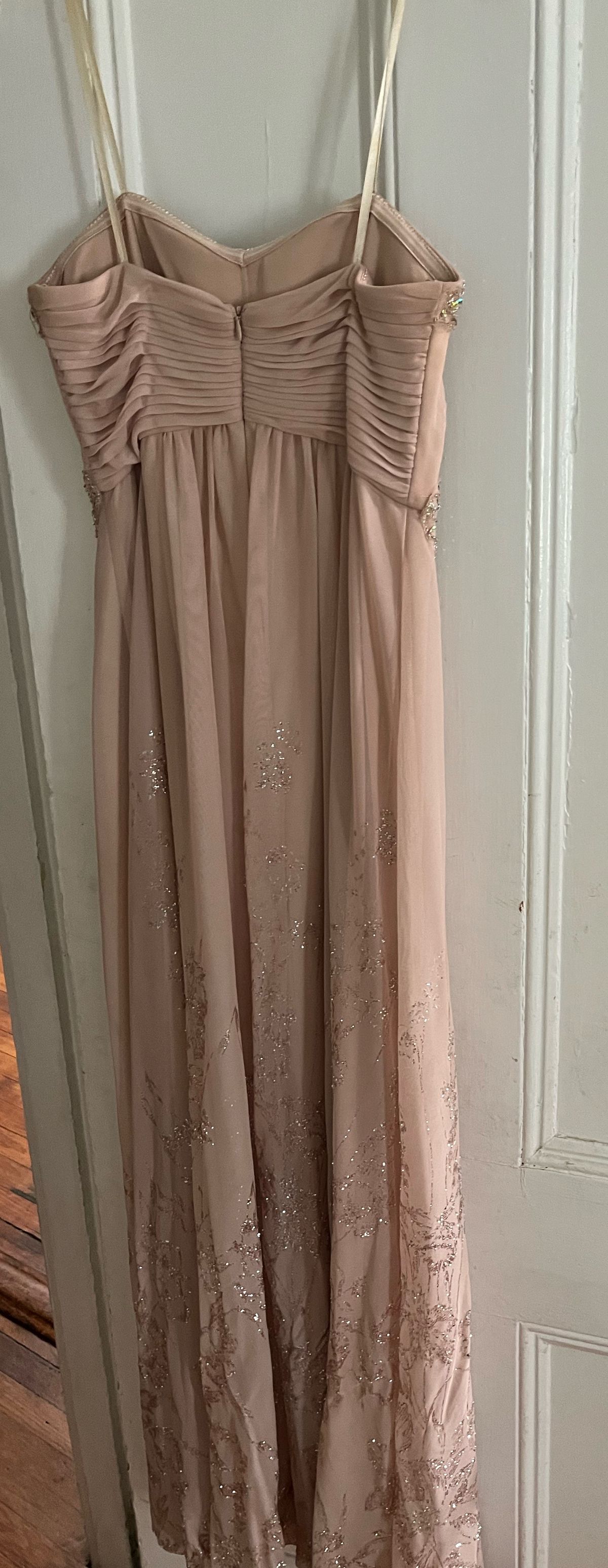 Cachet Size 6 Prom Strapless Sequined Nude Ball Gown on Queenly