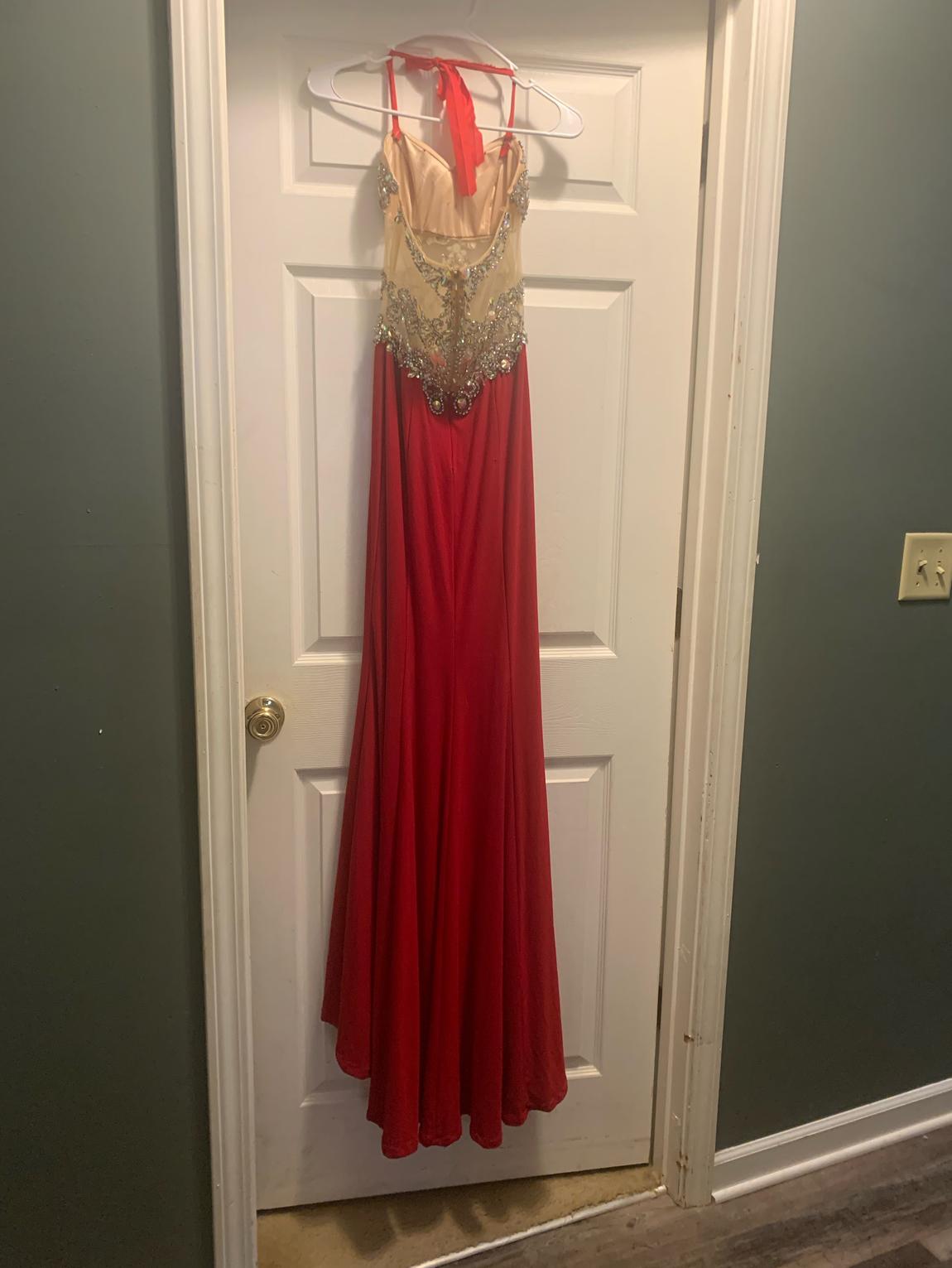 Size 00 Prom Red Dress With Train on Queenly