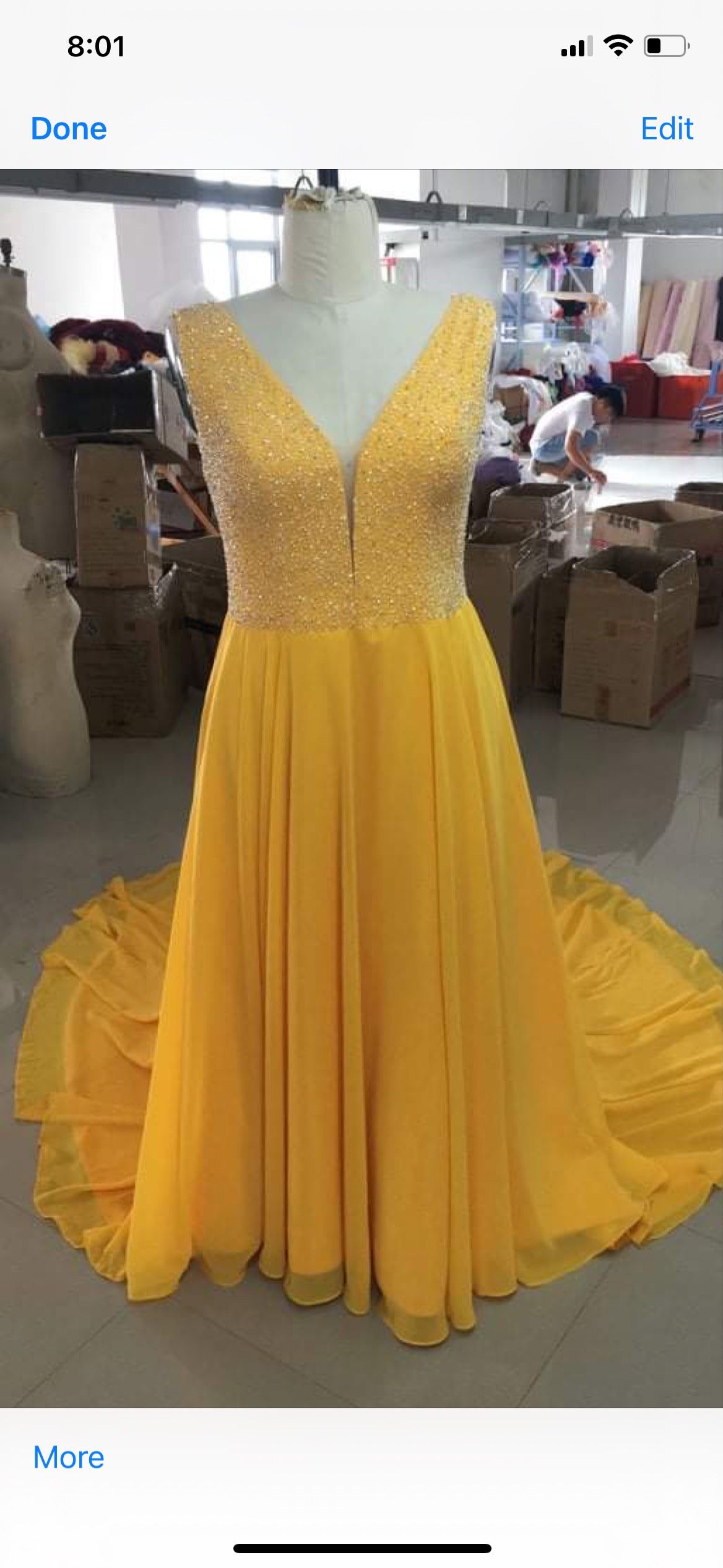 Size 14 Yellow Dress With Train on Queenly