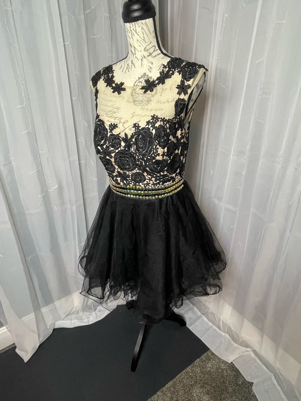 Dave Size 10 Homecoming Sheer Black Cocktail Dress on Queenly
