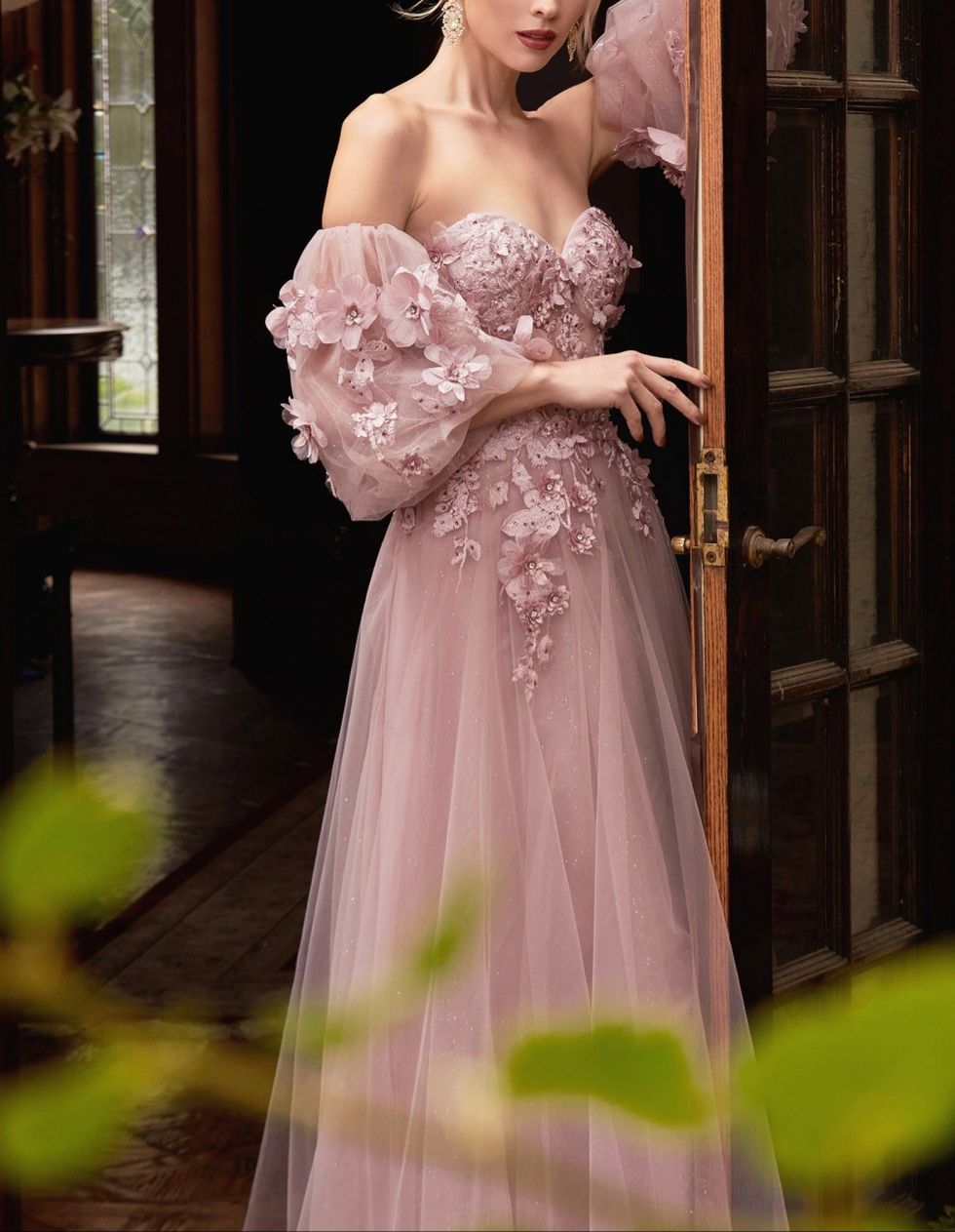 JVN08417  Strapless Sequin Embellished A Line Prom Gown