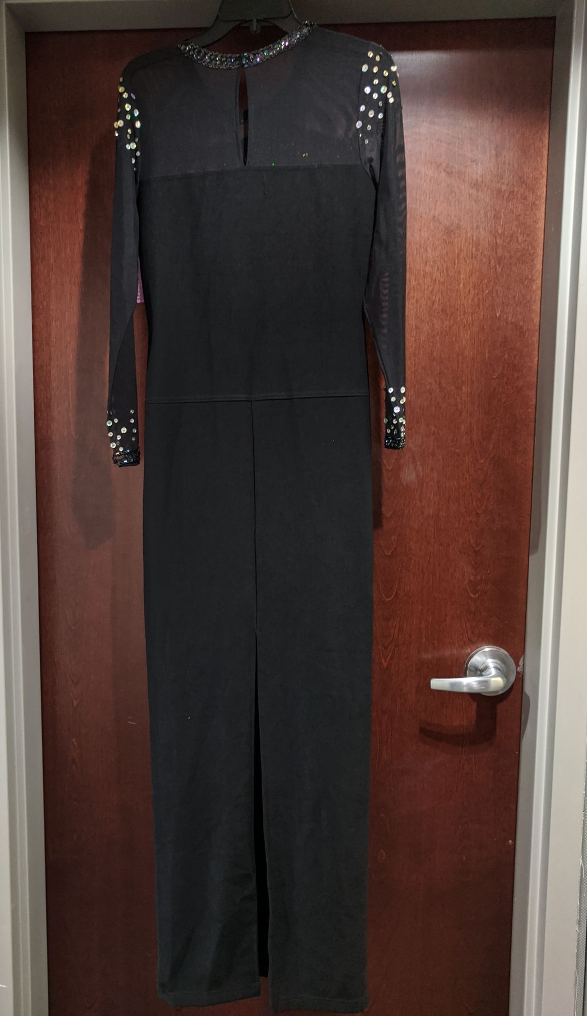 Style 4388 Sylvia Size 6 Black Floor Length Maxi on Queenly