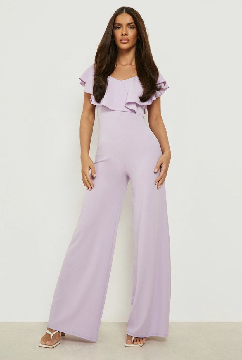 Boohoo Size 6 Pageant Purple Formal Jumpsuit on Queenly