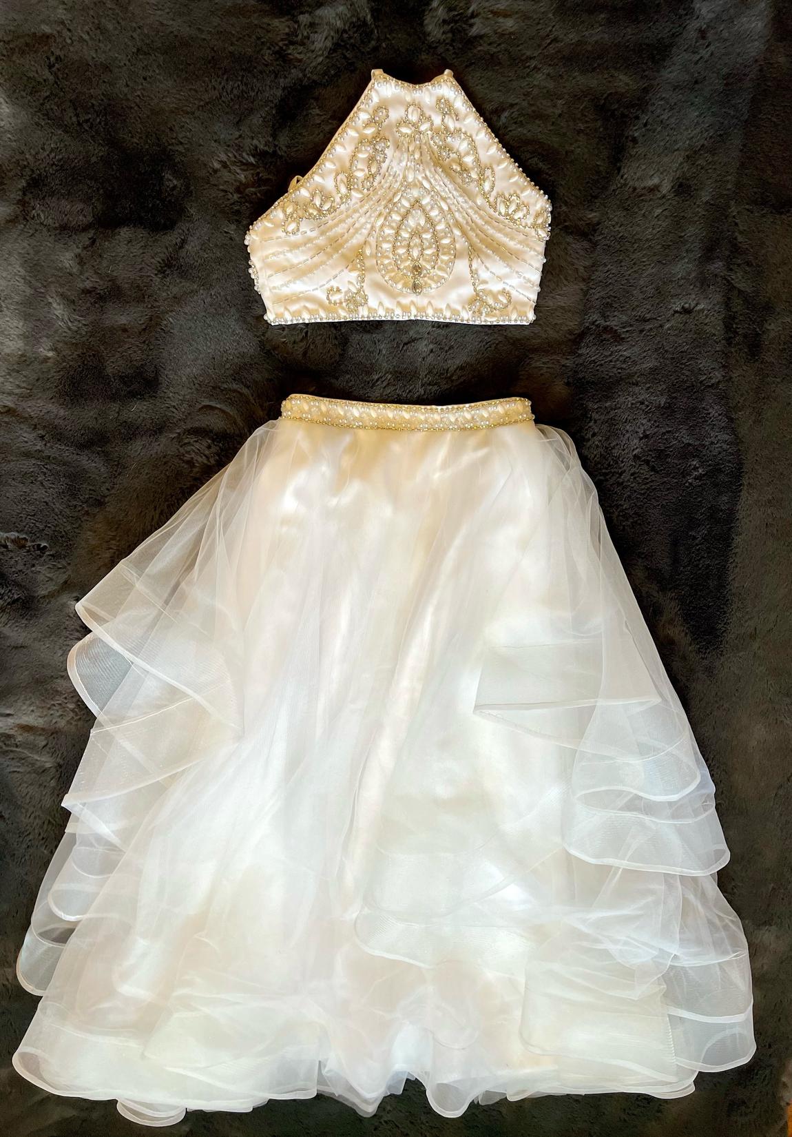 Girls Size 12 White Ball Gown on Queenly