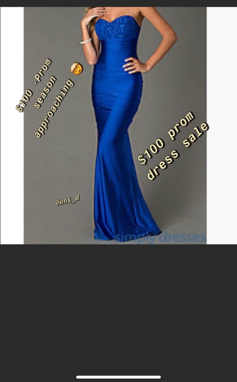 Size 4 Blue Dress With Train on Queenly