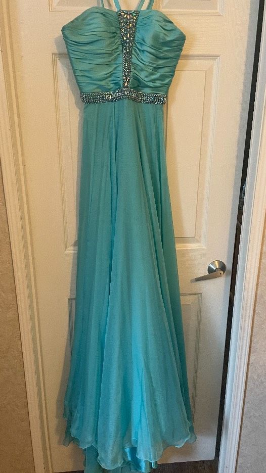 Sherri Hill Size 00 Prom Sequined Blue A-line Dress on Queenly