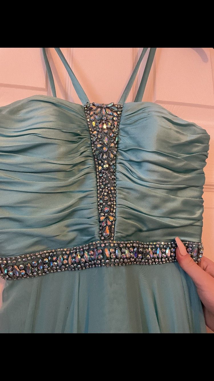 Sherri Hill Size 00 Prom Sequined Blue A-line Dress on Queenly