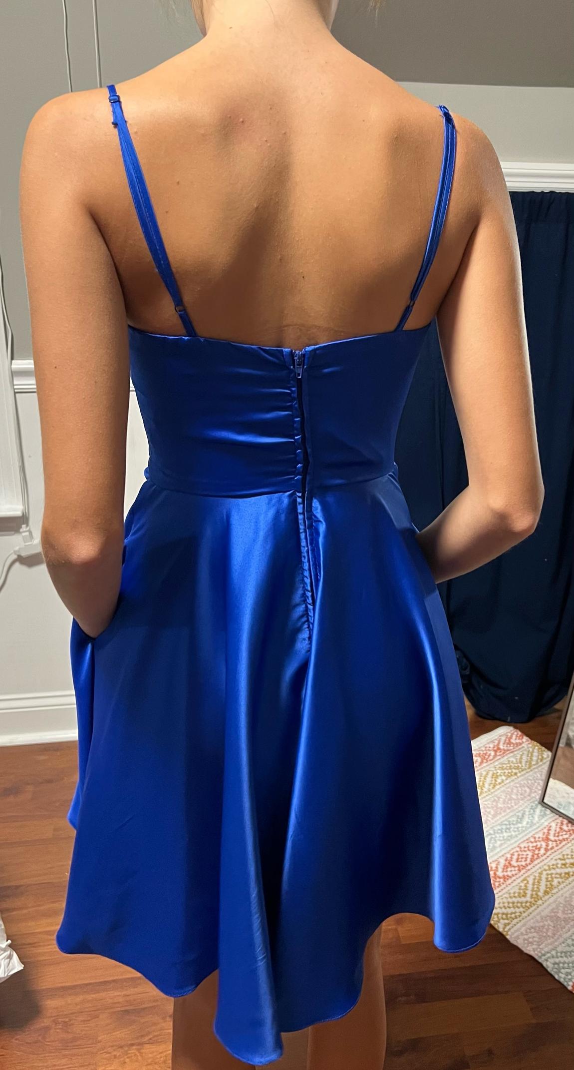 Size 0 Royal Blue A-line Dress on Queenly