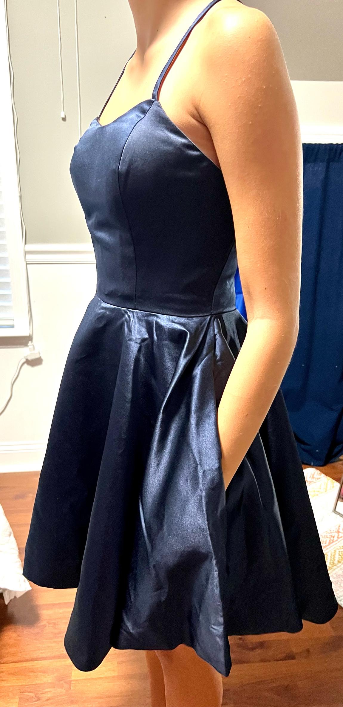 Size 2 Navy Blue A-line Dress on Queenly