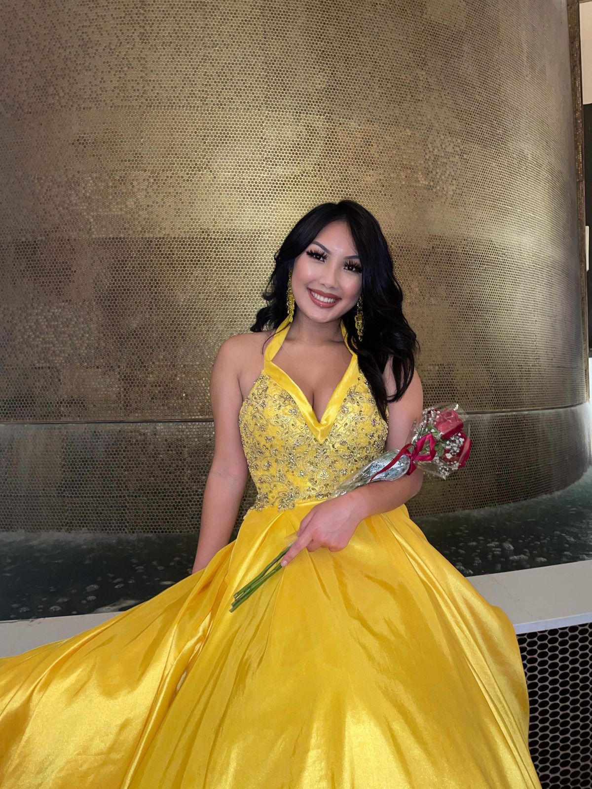 Size 4 Pageant Yellow Ball Gown on Queenly