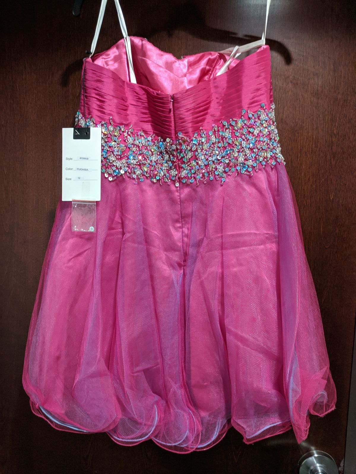 Style 81395B Mac Duggal Size 12 Homecoming Sequined Hot Pink Cocktail Dress on Queenly